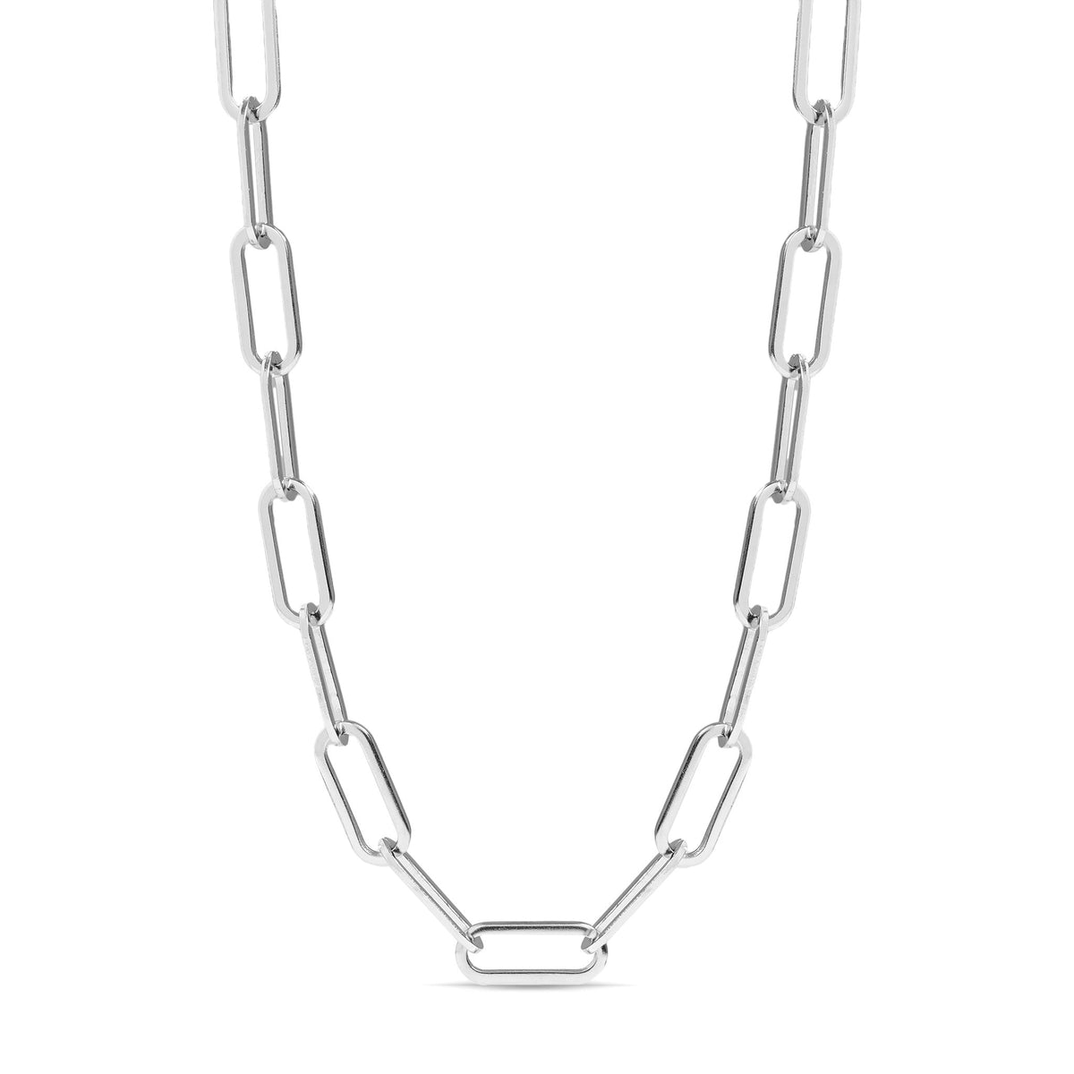 Stainless Steel Paperclip Chain Necklace / CHN9761