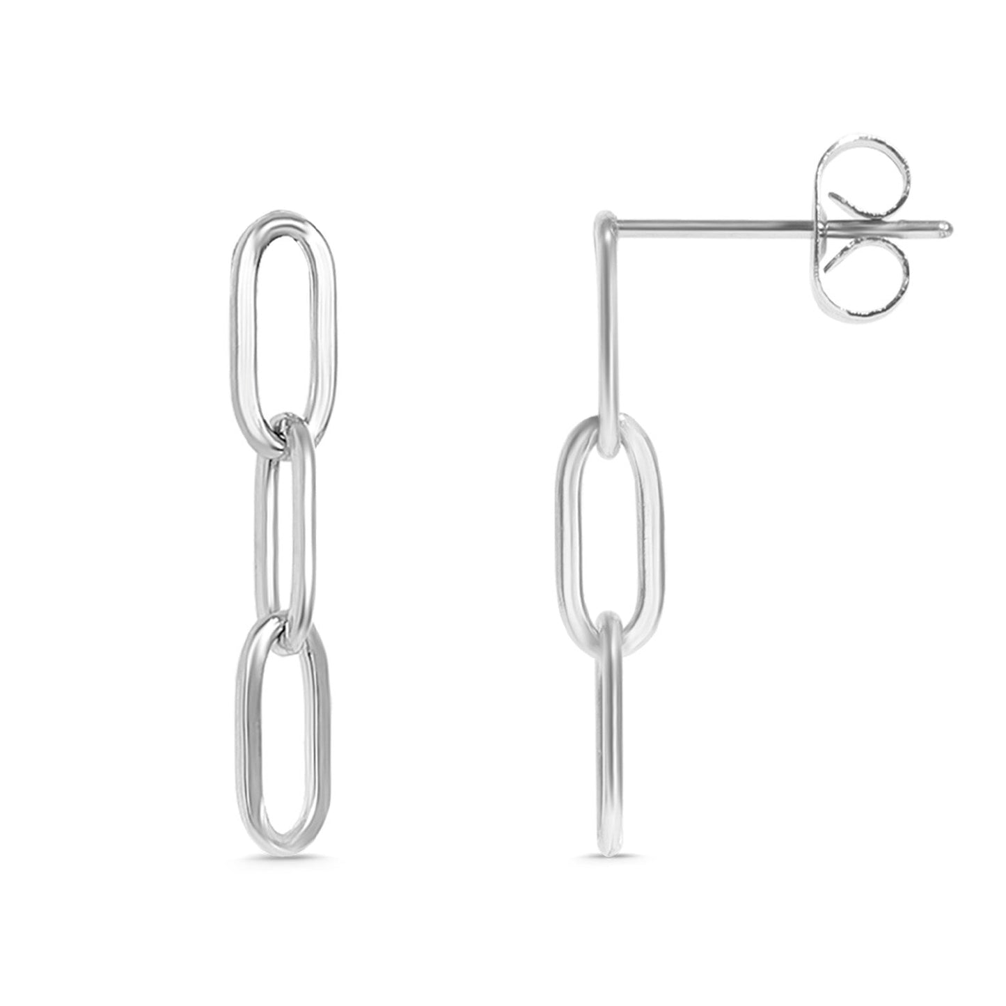18K Gold PVD Stainless Steel Paperclip Earrings / ERJ0002
