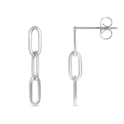 18K Gold PVD Stainless Steel Paperclip Earrings / ERJ0002