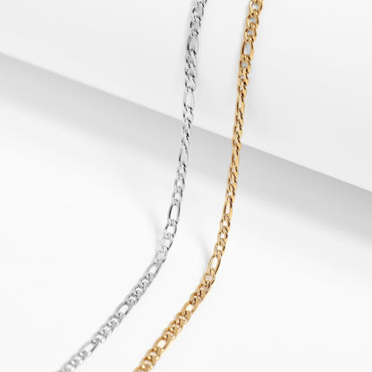 18K Gold PVD Stainless Steel Figaro Chain Necklace / CHN9600