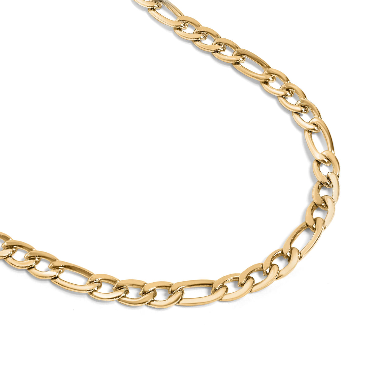 18K Gold PVD Stainless Steel Figaro Chain Necklace / CHN9600