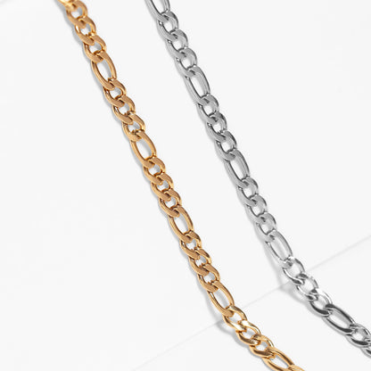Stainless Steel Figaro Chain Necklace / CHN9500