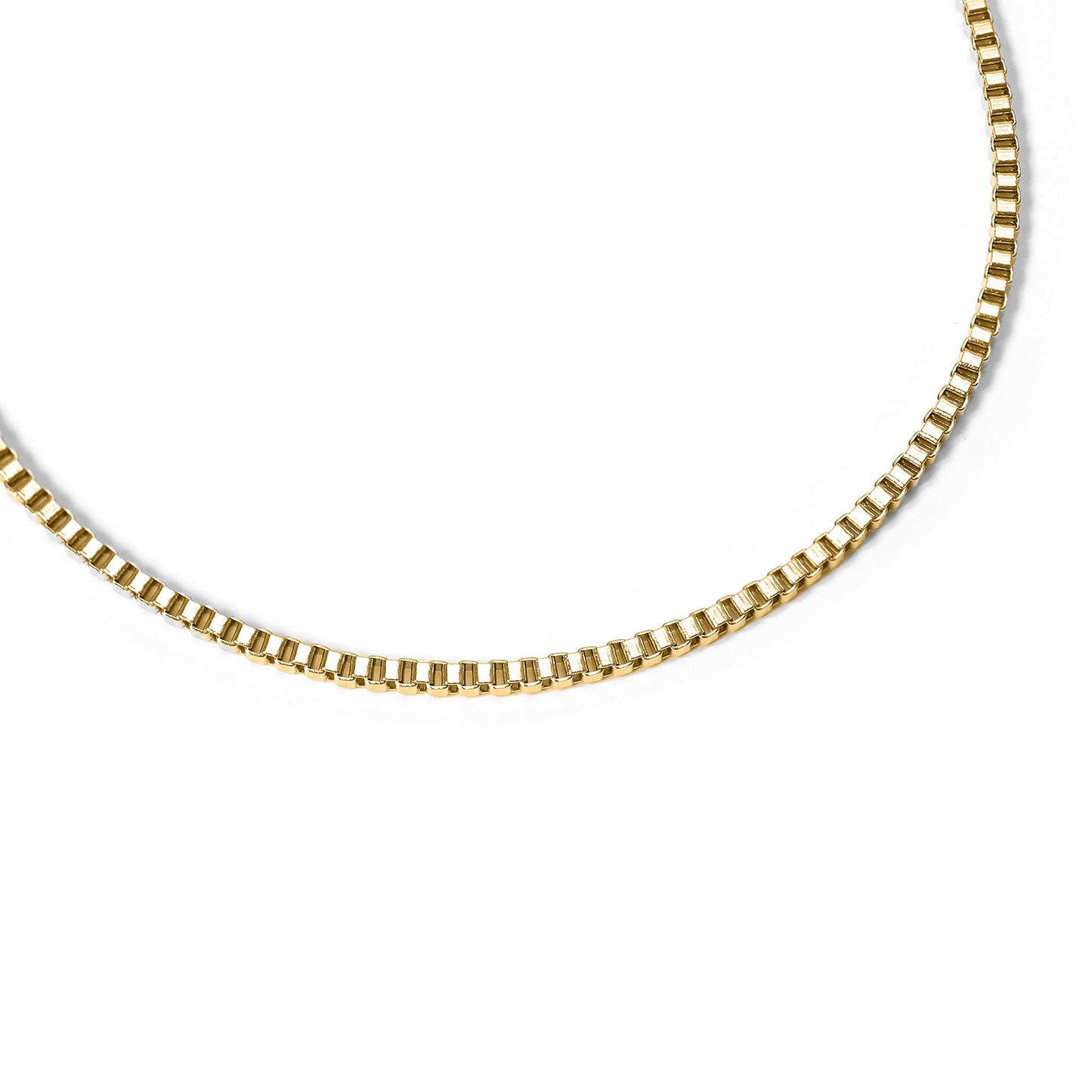 18K Gold PVD Stainless Steel 1.5mm Box Chain Necklace / CHJ2036