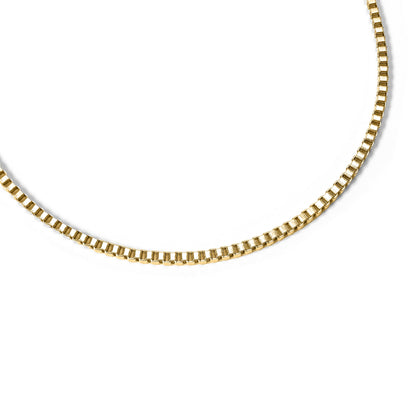 18K Gold PVD Stainless Steel 1.5mm Box Chain Necklace / CHJ2036
