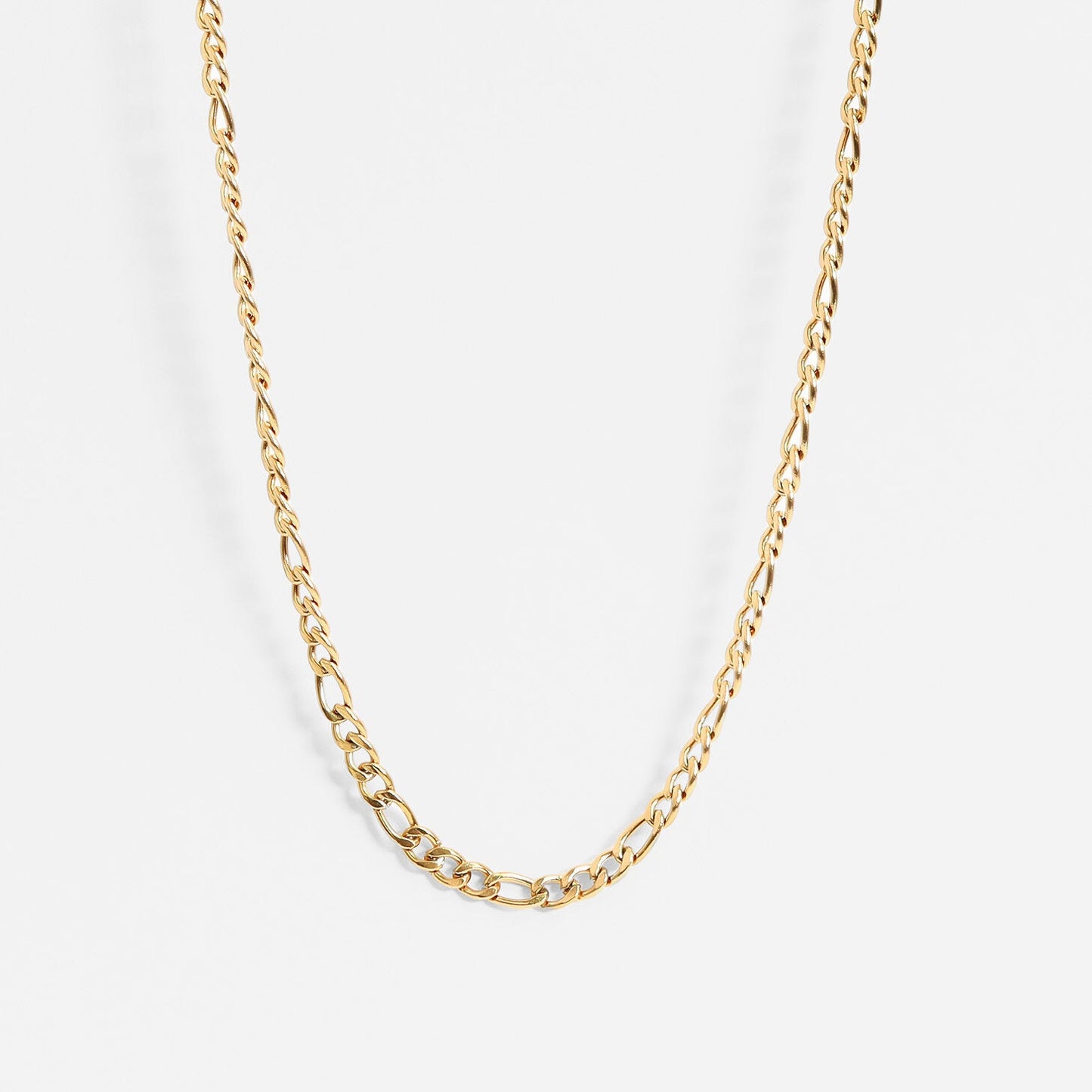 18K Gold PVD Stainless Steel Figaro Chain Necklace / CHN9600