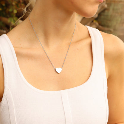 18K Gold PVD Stainless Steel Blank Heart Necklace / SBB0250