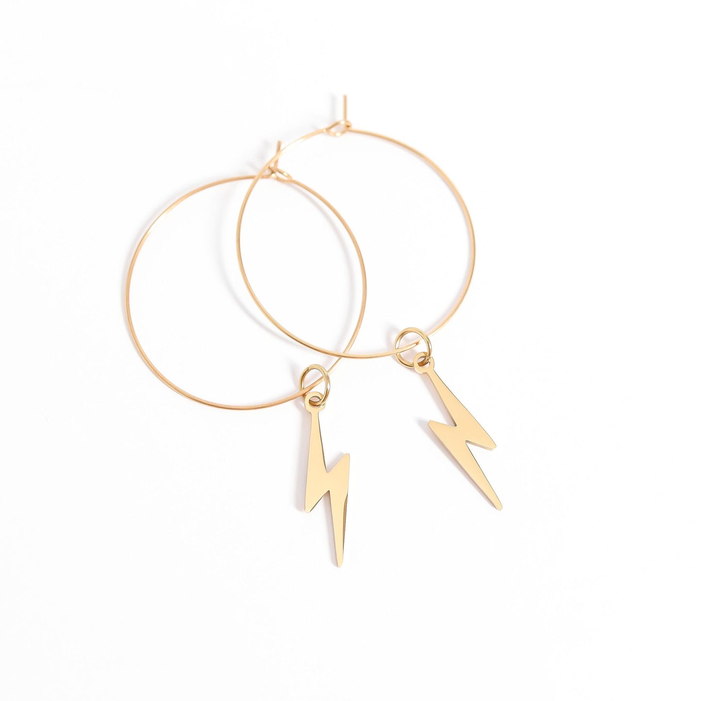 18K Gold PVD Stainless Steel Wire Hoop Earrings / ERJ0044