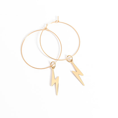 18K Gold PVD Stainless Steel Wire Hoop Earrings / ERJ0044