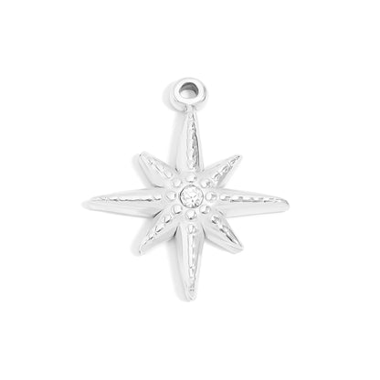 18K Gold PVD Stainless Steel Compass Pendant / PDL0126
