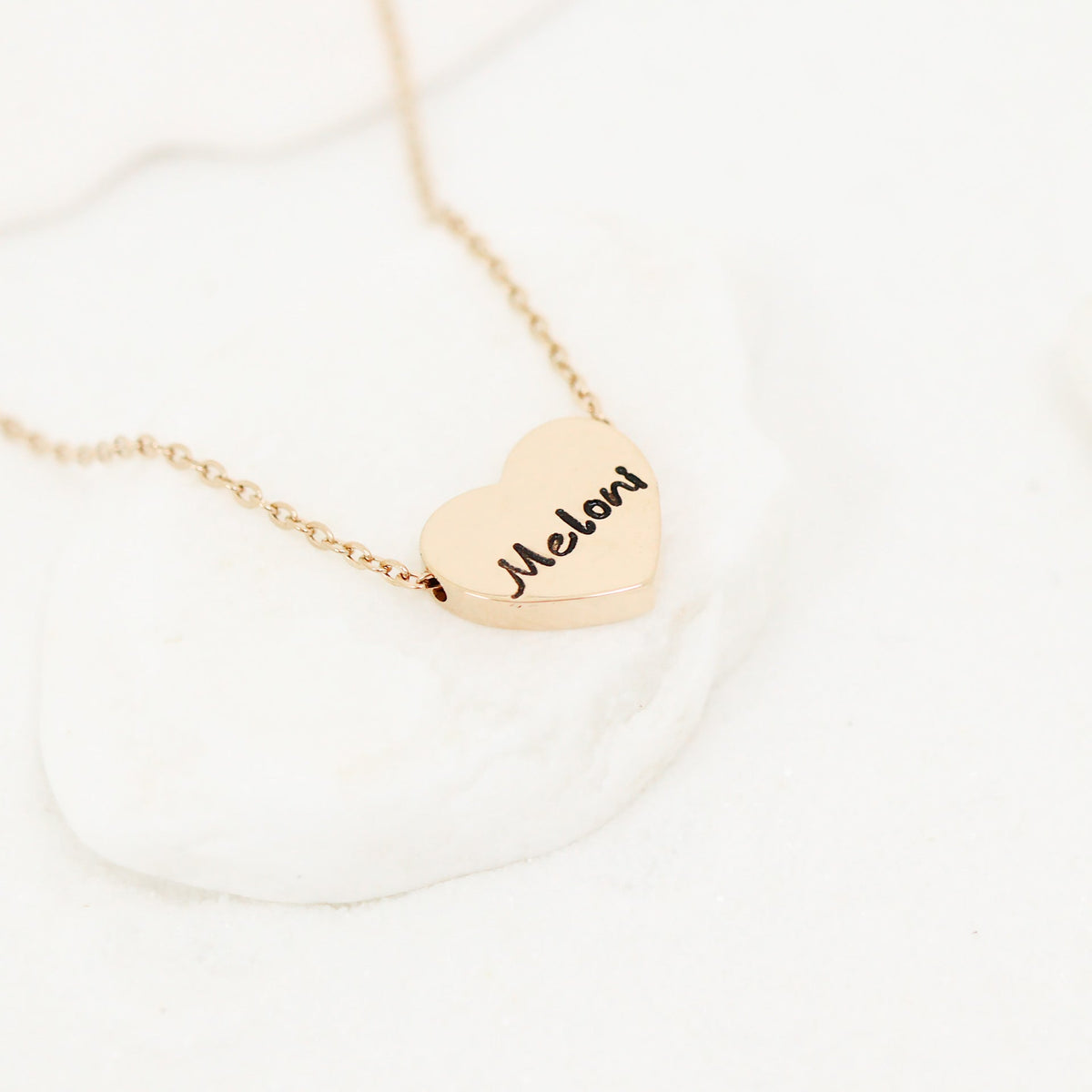 18K Gold PVD Stainless Steel Blank Heart Necklace / SBB0250