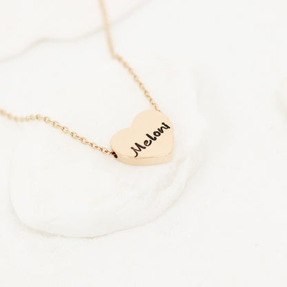 18K Gold PVD Stainless Steel Blank Heart Necklace / SBB0250