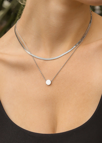 18K Gold PVD Stainless Steel Mini Circle Necklace / SBB0344