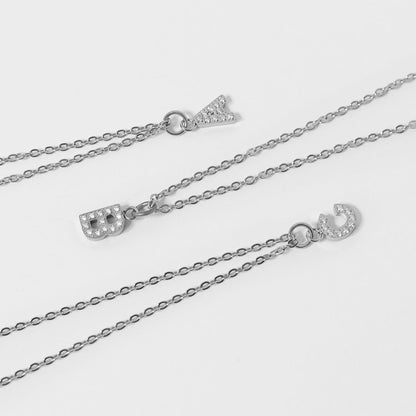 Stainless Steel Pave Set CZ Initial Letter Charms / PDC9020