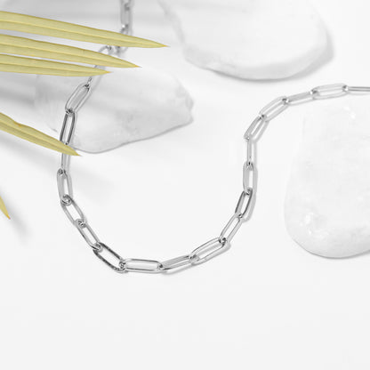 Stainless Steel Paperclip Chain Necklace / CHN9761