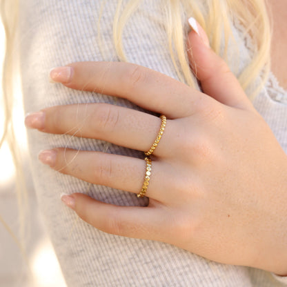 18K Gold PVD Stainless Steel Flat Circle Stacking Ring / CSR0009