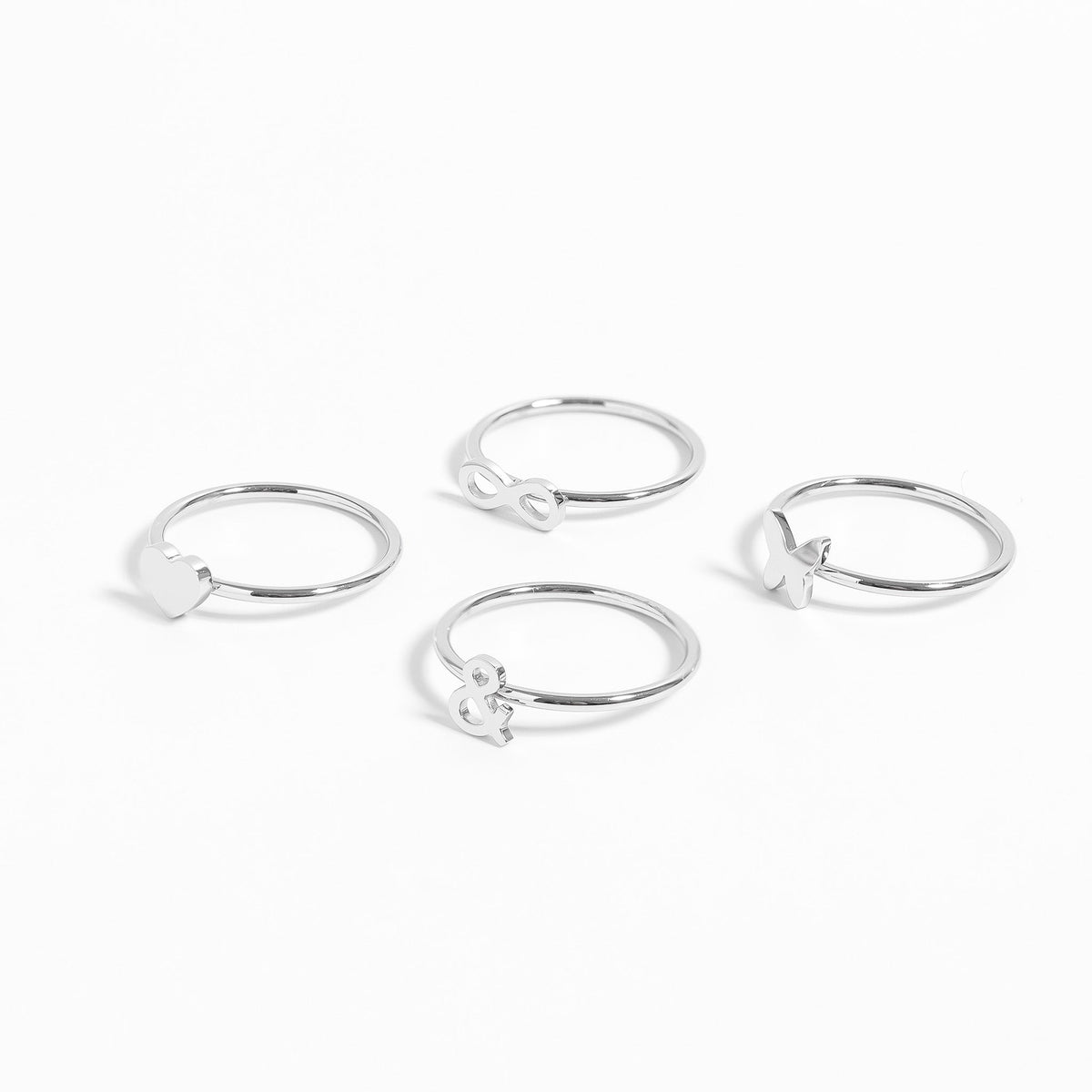 Stainless Steel Symbol Stacking Rings / ZRJ9022