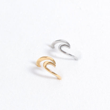 Stainless Steel 18K Gold PVD Coated Wave Ring / SCR4122