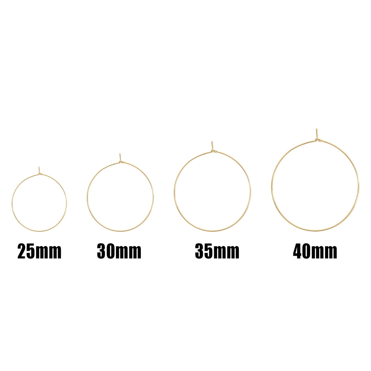 18K Gold PVD Stainless Steel Wire Hoop Earrings / ERJ0044