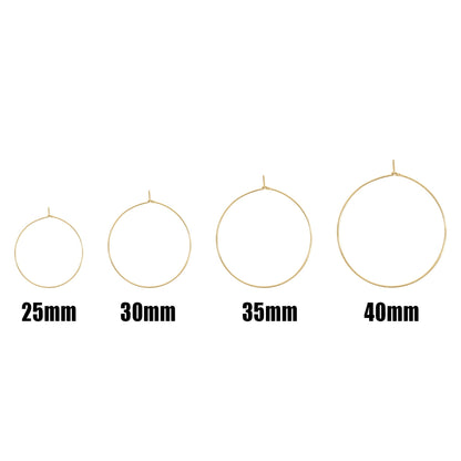 18K Gold PVD Stainless Steel Wire Hoop Earrings / ERJ0044
