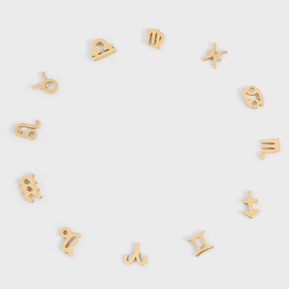 18K Gold PVD Stainless Steel Zodiac Stud Earrings / ERJ0059