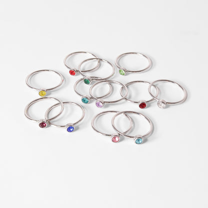 Stainless Steel Birthstone Stacking Ring / ZRJ1000